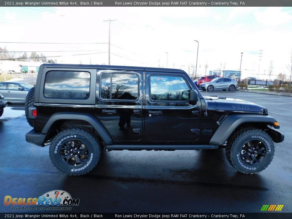 2021 Jeep Wrangler Unlimited Willys 4x4 Black / Black Photo #4