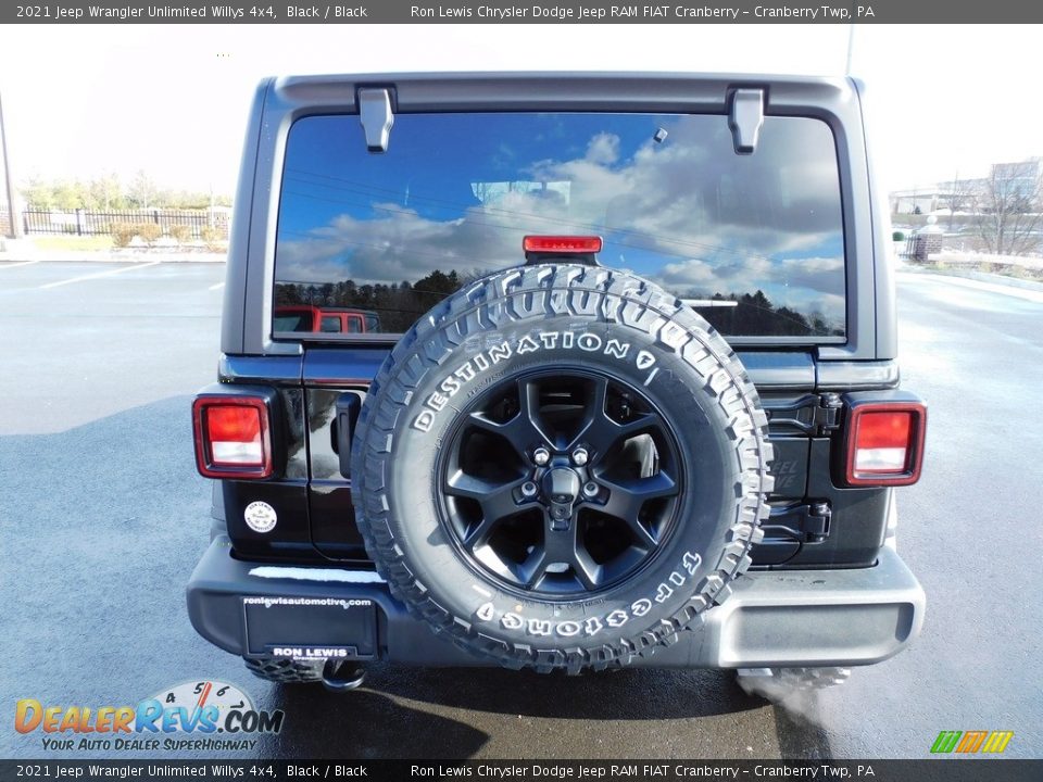 2021 Jeep Wrangler Unlimited Willys 4x4 Black / Black Photo #6