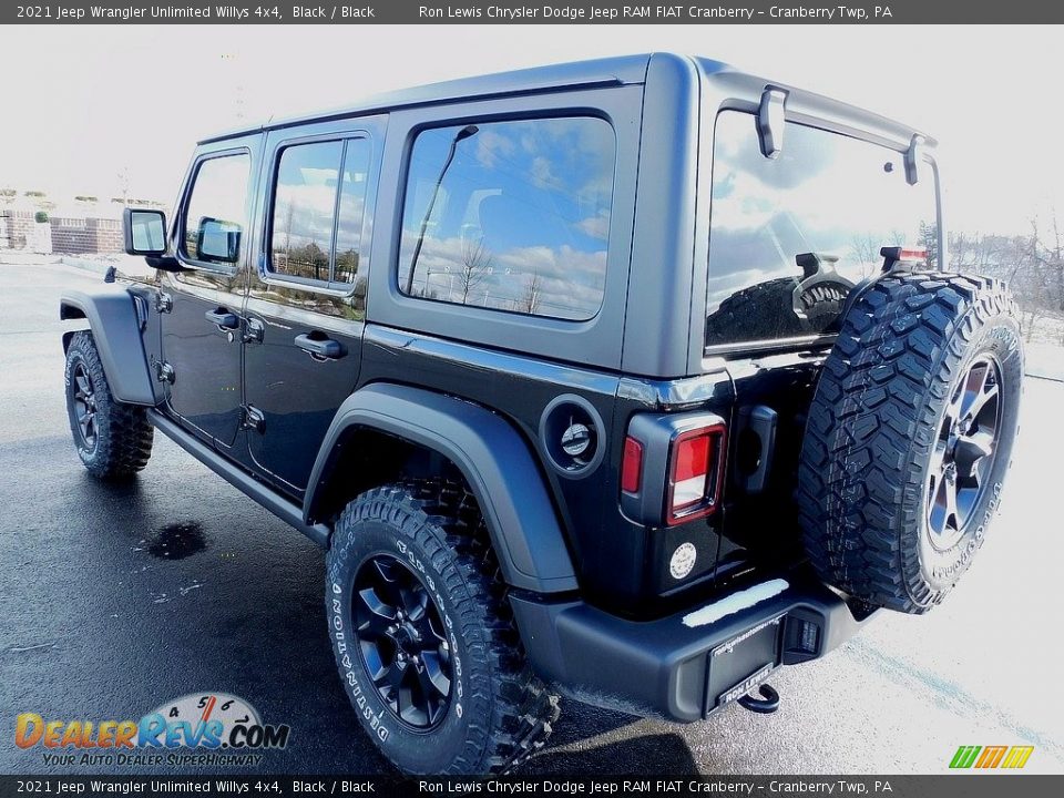 2021 Jeep Wrangler Unlimited Willys 4x4 Black / Black Photo #8