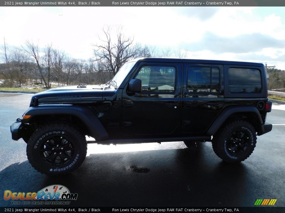 2021 Jeep Wrangler Unlimited Willys 4x4 Black / Black Photo #9