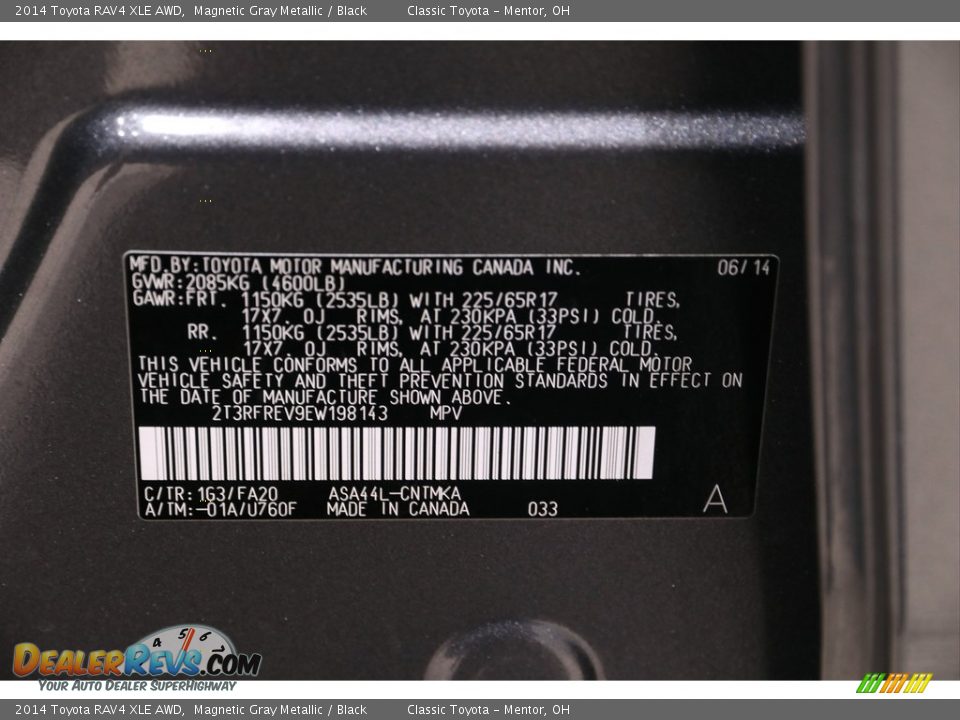 2014 Toyota RAV4 XLE AWD Magnetic Gray Metallic / Black Photo #22