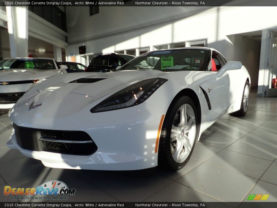 2016 Chevrolet Corvette Stingray Coupe Arctic White / Adrenaline Red Photo #2