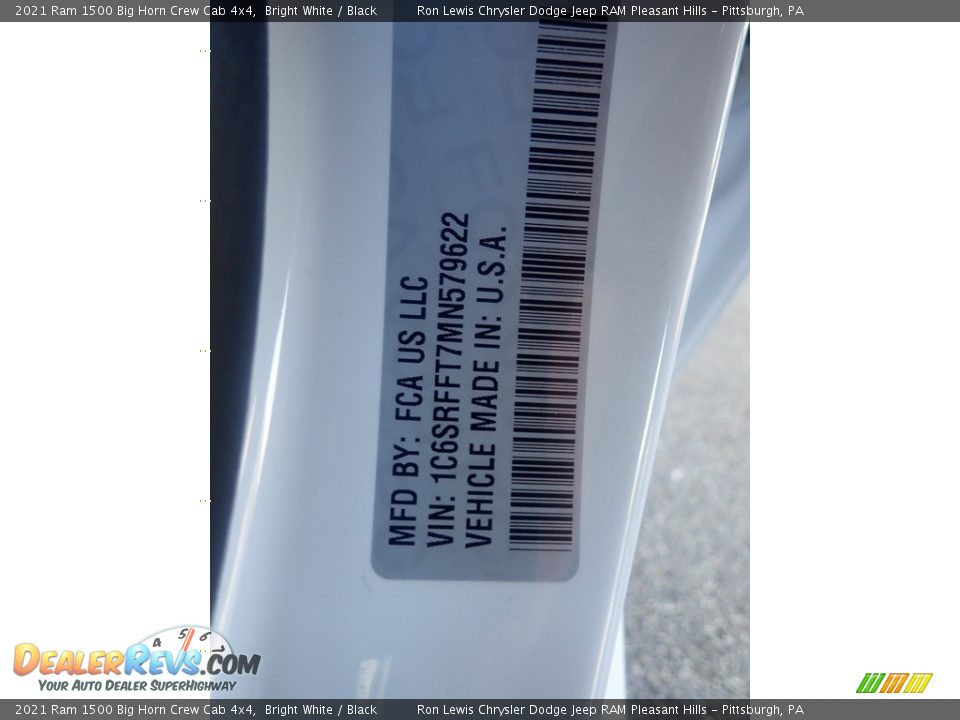 2021 Ram 1500 Big Horn Crew Cab 4x4 Bright White / Black Photo #18