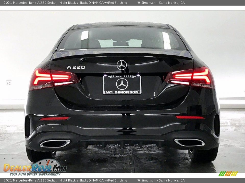 2021 Mercedes-Benz A 220 Sedan Night Black / Black/DINAMICA w/Red Stitching Photo #3