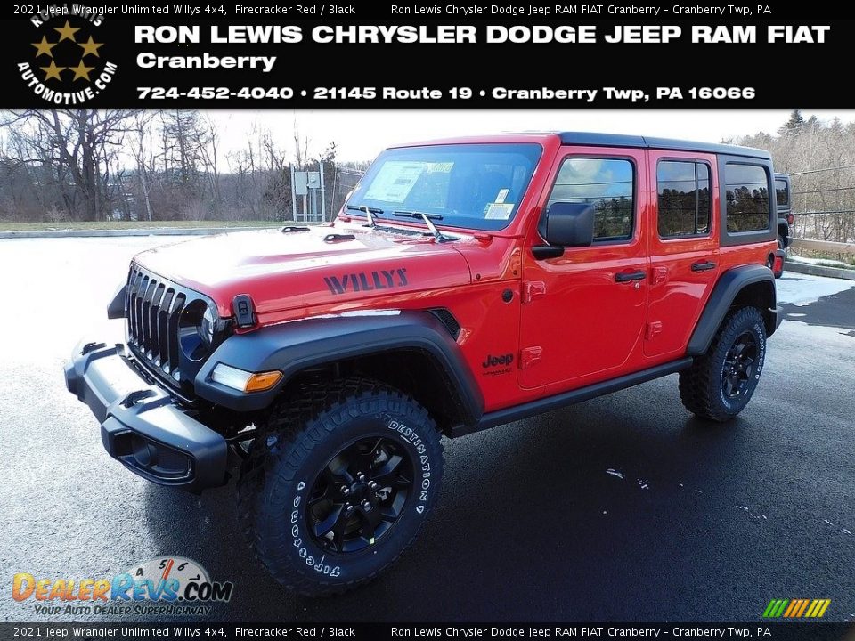 2021 Jeep Wrangler Unlimited Willys 4x4 Firecracker Red / Black Photo #1