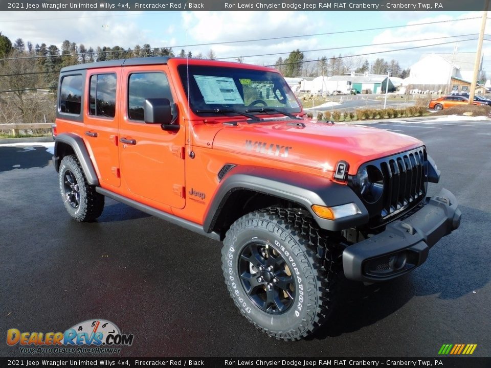 2021 Jeep Wrangler Unlimited Willys 4x4 Firecracker Red / Black Photo #3