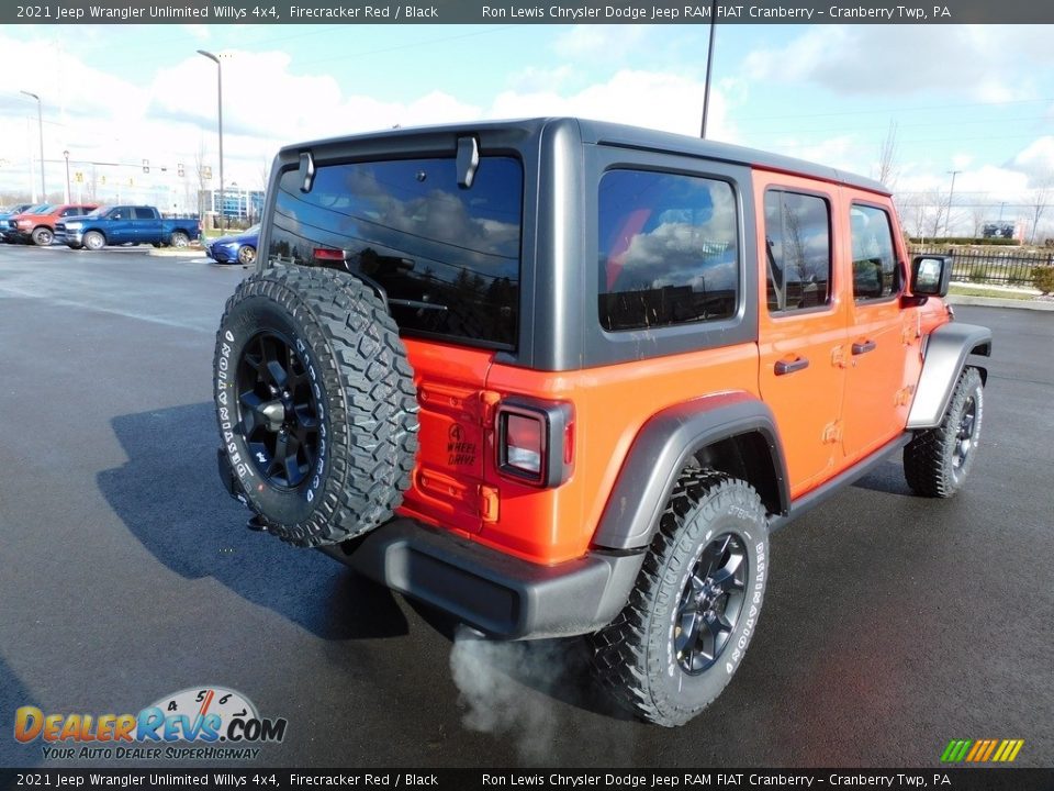 2021 Jeep Wrangler Unlimited Willys 4x4 Firecracker Red / Black Photo #5