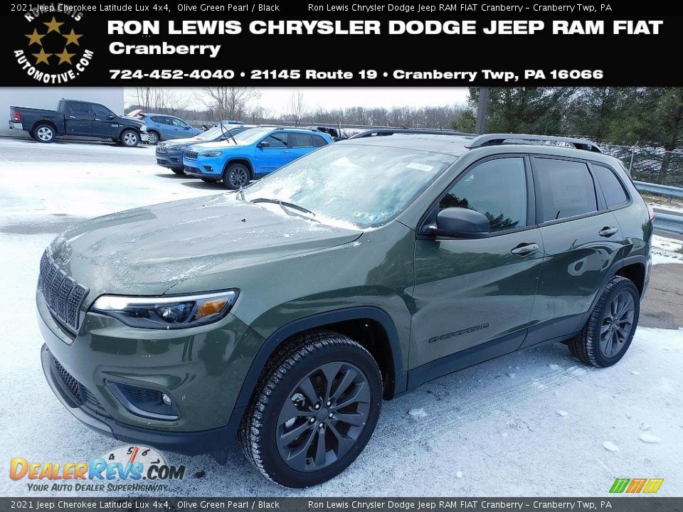 2021 Jeep Cherokee Latitude Lux 4x4 Olive Green Pearl / Black Photo #1