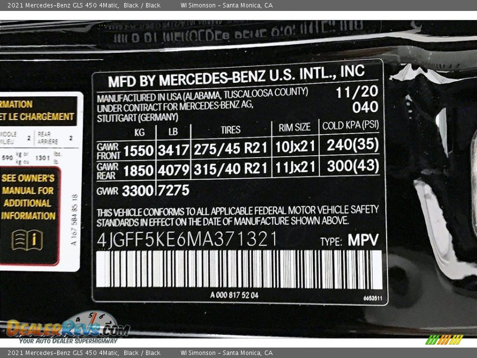 2021 Mercedes-Benz GLS 450 4Matic Black / Black Photo #11