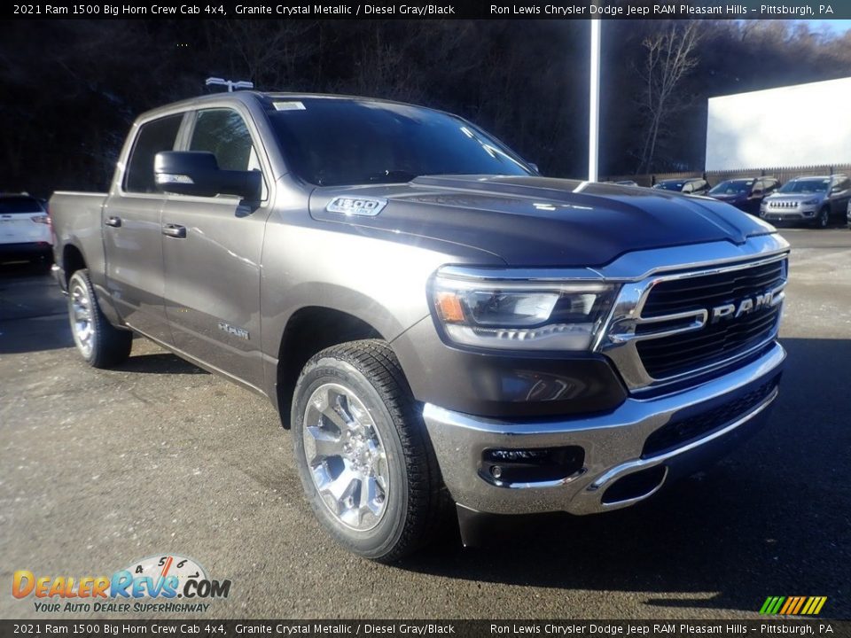 2021 Ram 1500 Big Horn Crew Cab 4x4 Granite Crystal Metallic / Diesel Gray/Black Photo #3