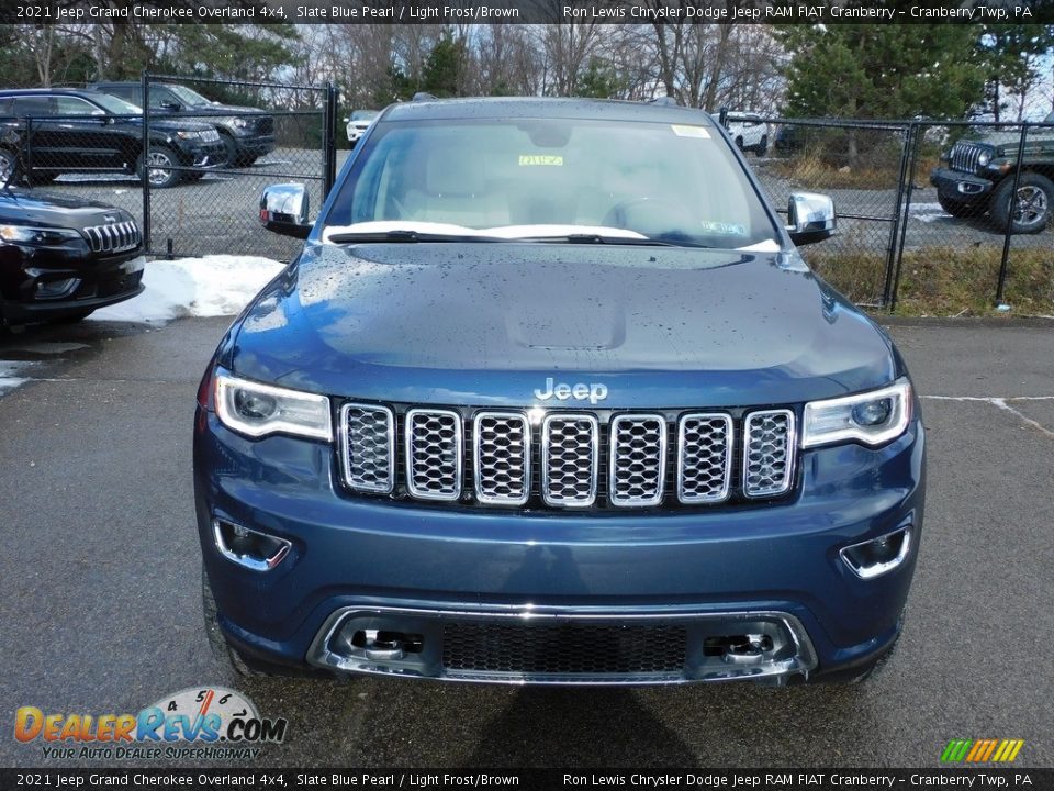 2021 Jeep Grand Cherokee Overland 4x4 Slate Blue Pearl / Light Frost/Brown Photo #2