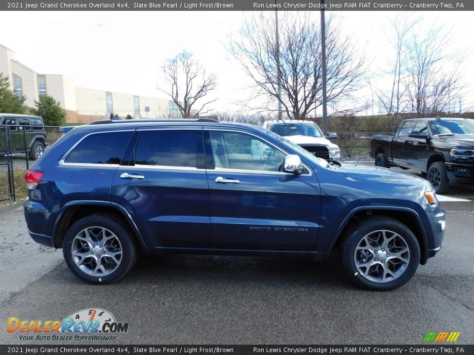 2021 Jeep Grand Cherokee Overland 4x4 Slate Blue Pearl / Light Frost/Brown Photo #4