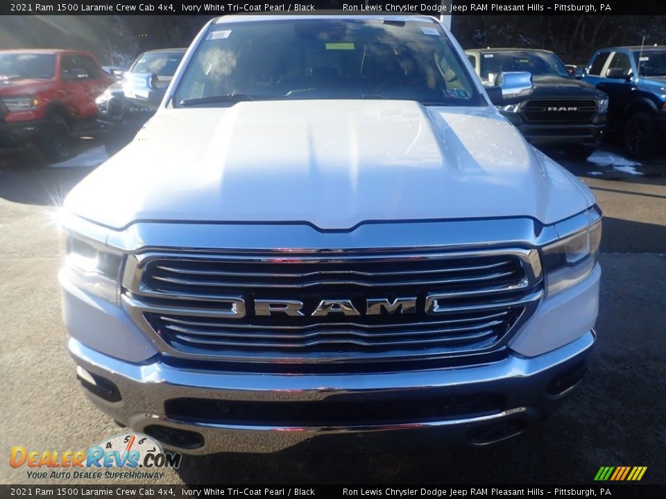 2021 Ram 1500 Laramie Crew Cab 4x4 Ivory White Tri-Coat Pearl / Black Photo #2