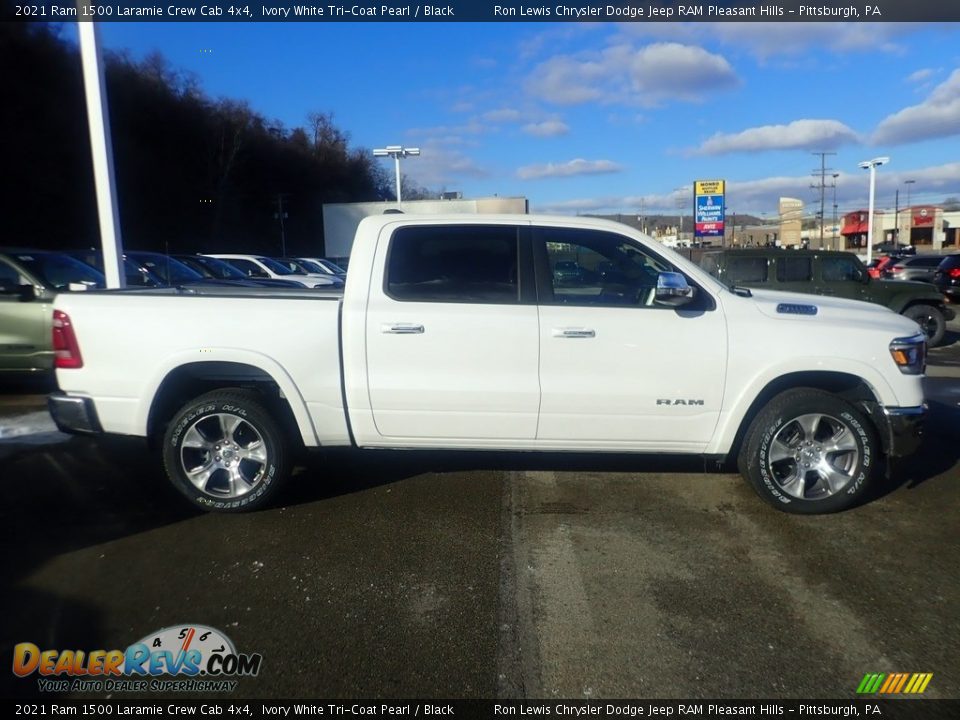 2021 Ram 1500 Laramie Crew Cab 4x4 Ivory White Tri-Coat Pearl / Black Photo #4