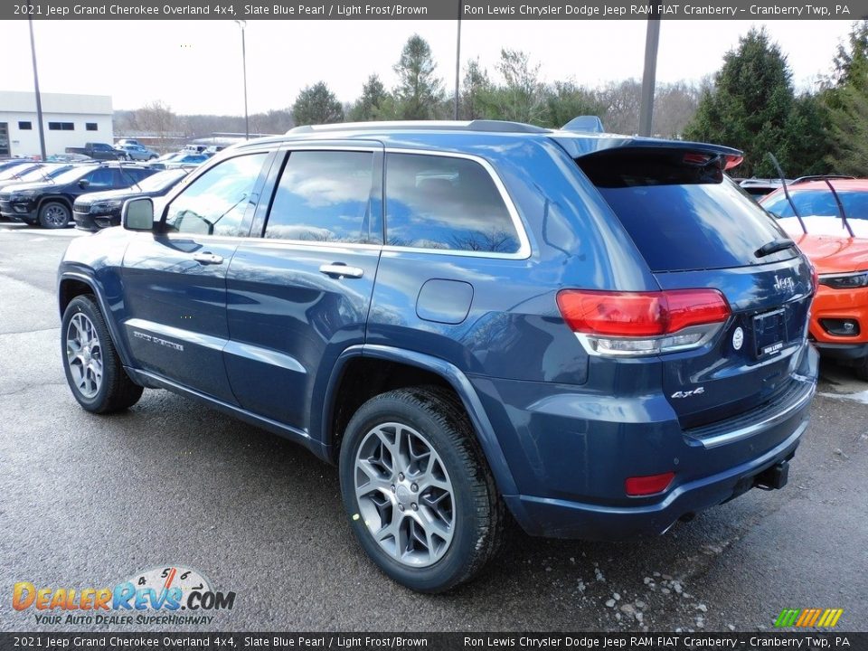 2021 Jeep Grand Cherokee Overland 4x4 Slate Blue Pearl / Light Frost/Brown Photo #8