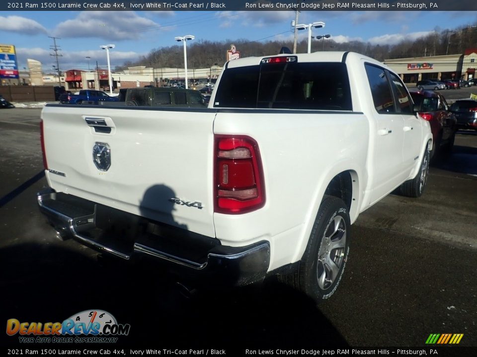 2021 Ram 1500 Laramie Crew Cab 4x4 Ivory White Tri-Coat Pearl / Black Photo #5