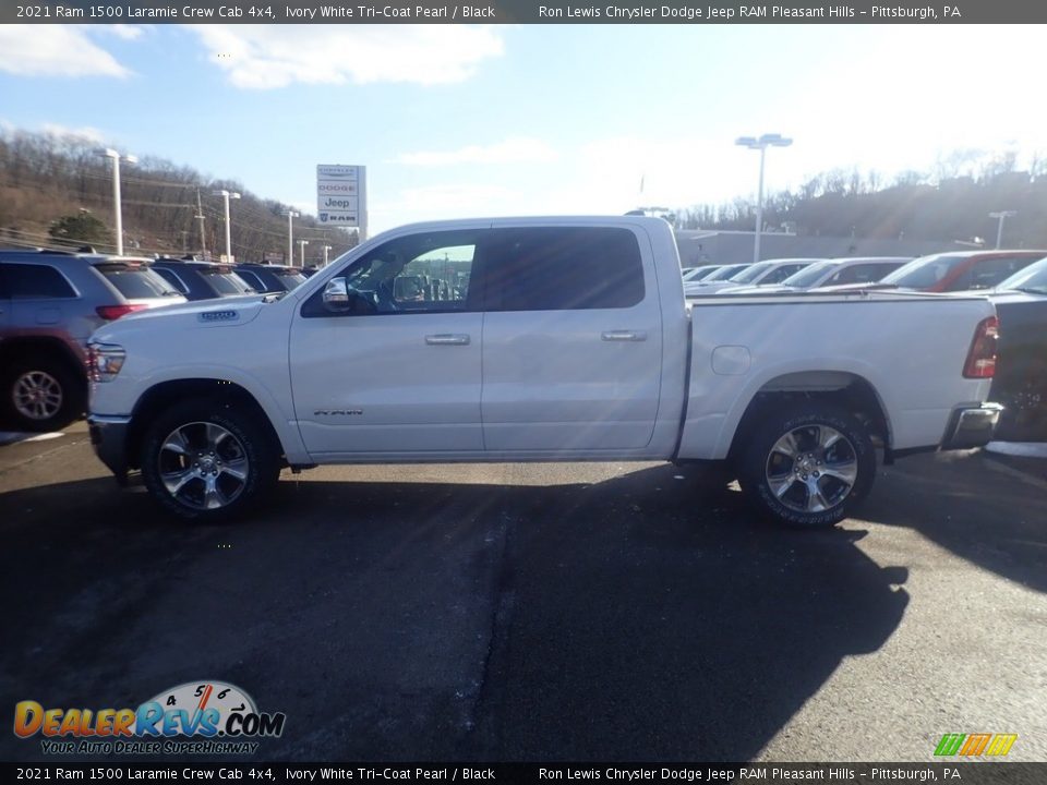 2021 Ram 1500 Laramie Crew Cab 4x4 Ivory White Tri-Coat Pearl / Black Photo #6