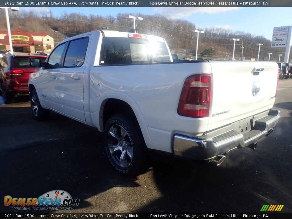 2021 Ram 1500 Laramie Crew Cab 4x4 Ivory White Tri-Coat Pearl / Black Photo #7