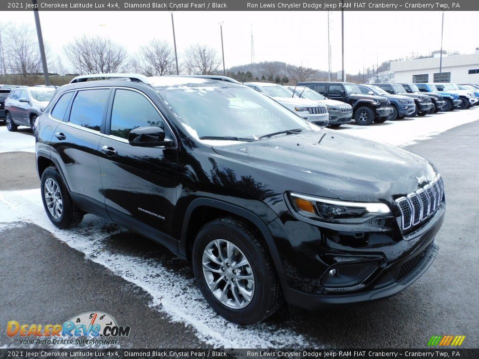 2021 Jeep Cherokee Latitude Lux 4x4 Diamond Black Crystal Pearl / Black Photo #3