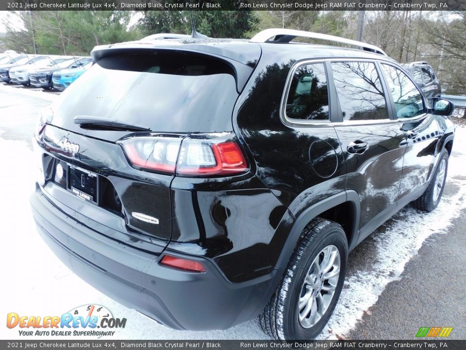 2021 Jeep Cherokee Latitude Lux 4x4 Diamond Black Crystal Pearl / Black Photo #5