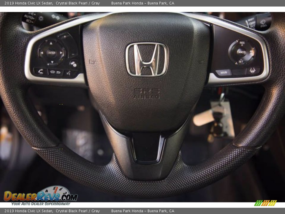 2019 Honda Civic LX Sedan Crystal Black Pearl / Gray Photo #15