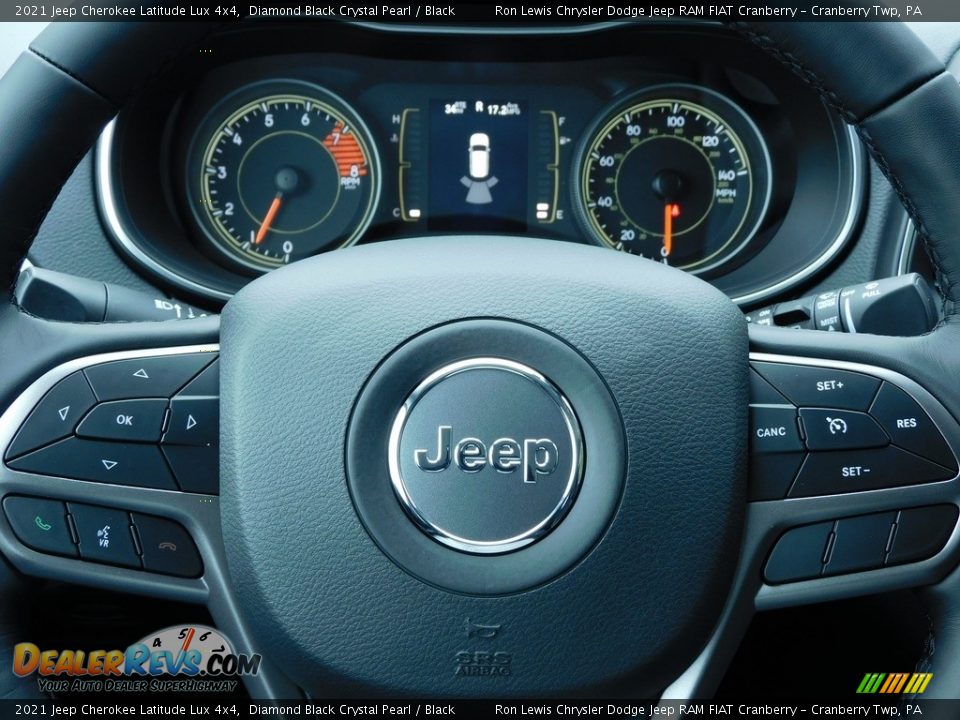 2021 Jeep Cherokee Latitude Lux 4x4 Diamond Black Crystal Pearl / Black Photo #19