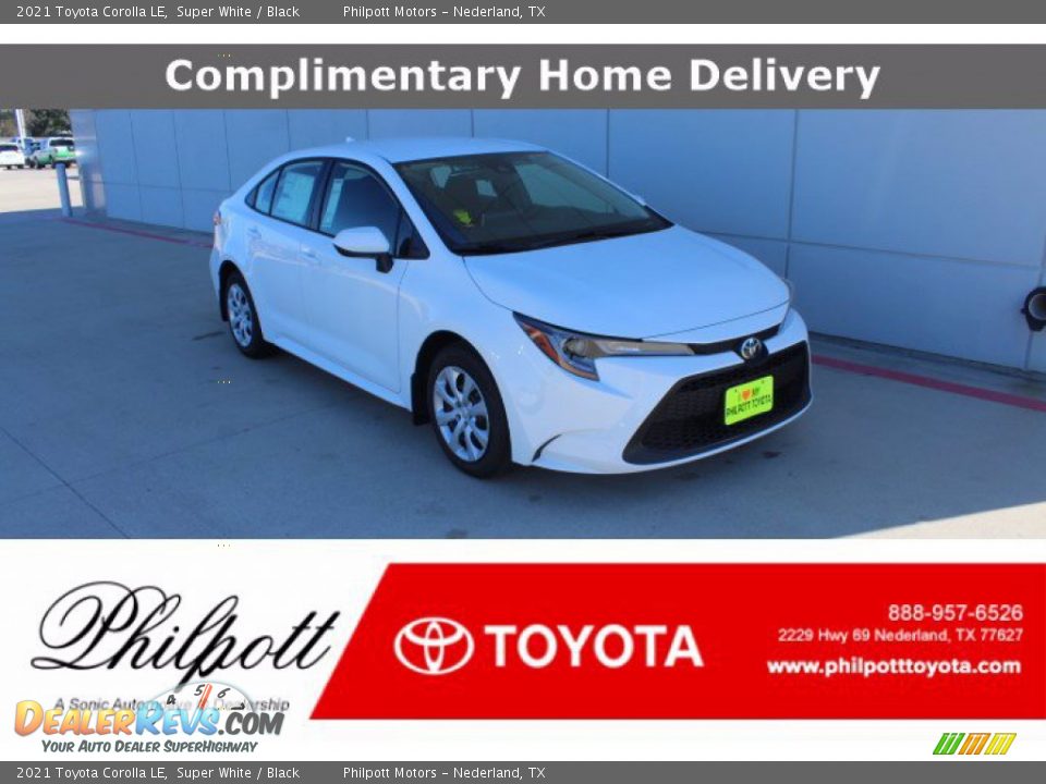 2021 Toyota Corolla LE Super White / Black Photo #1