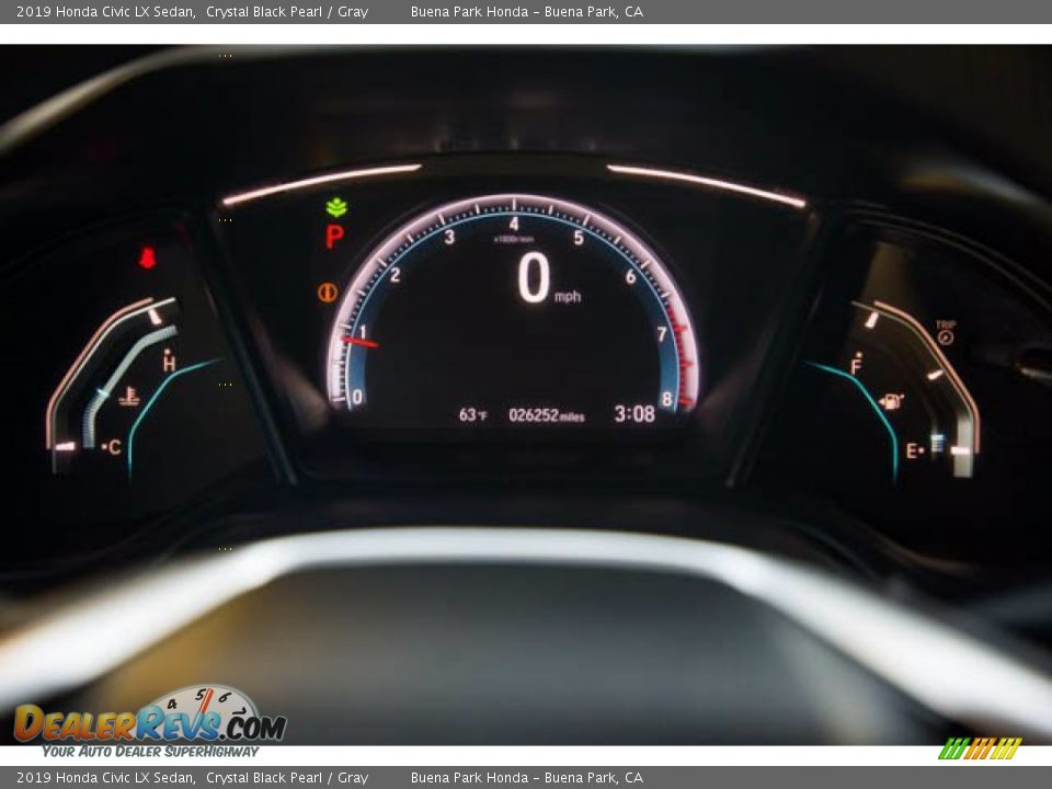 2019 Honda Civic LX Sedan Crystal Black Pearl / Gray Photo #28