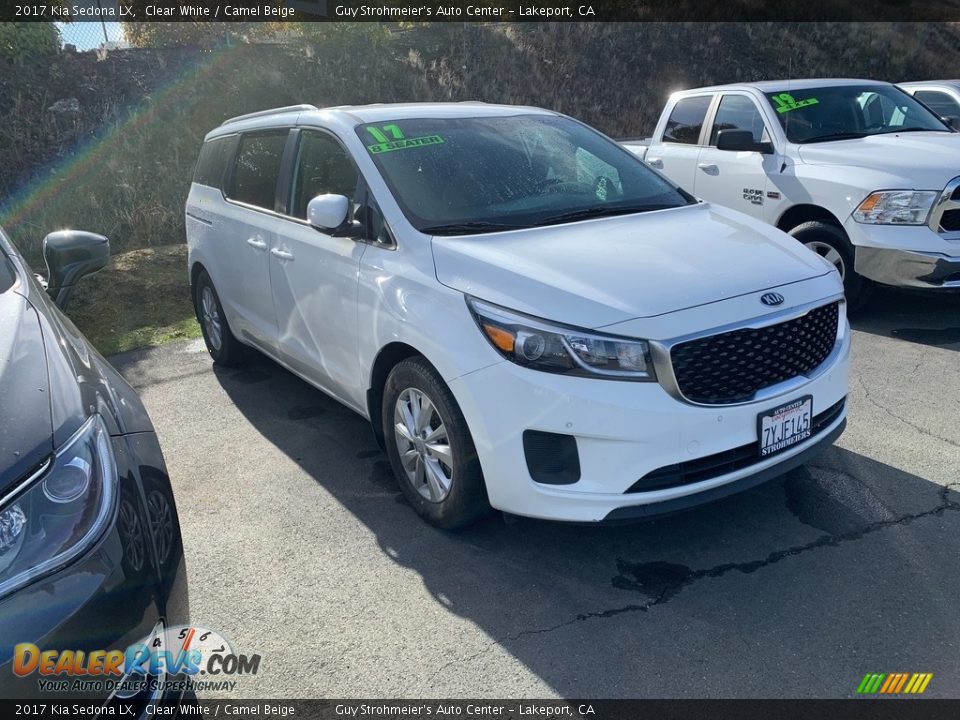 2017 Kia Sedona LX Clear White / Camel Beige Photo #2