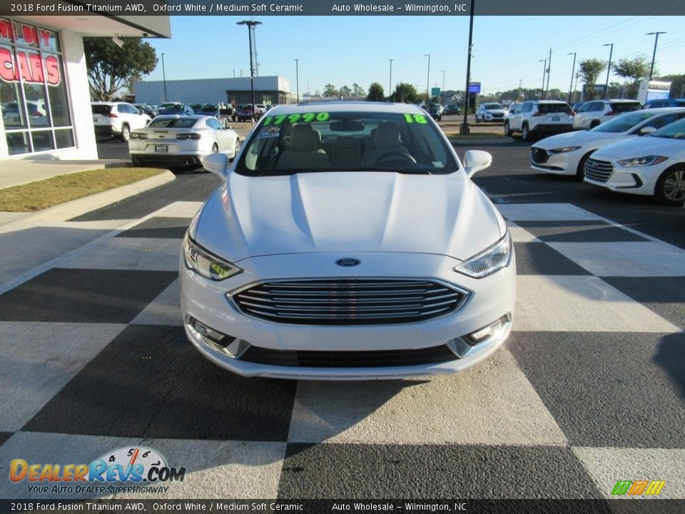 2018 Ford Fusion Titanium AWD Oxford White / Medium Soft Ceramic Photo #2