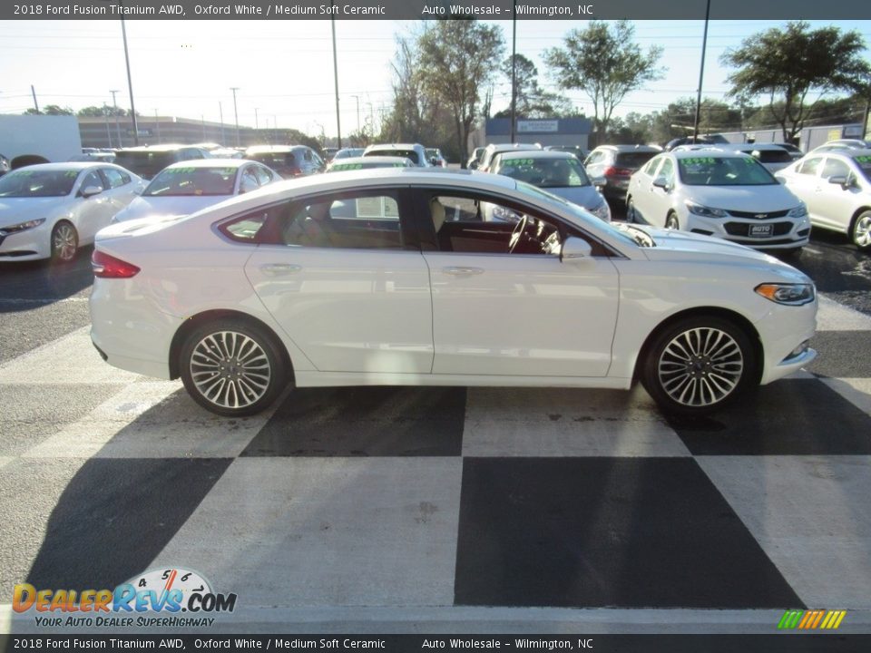 2018 Ford Fusion Titanium AWD Oxford White / Medium Soft Ceramic Photo #3