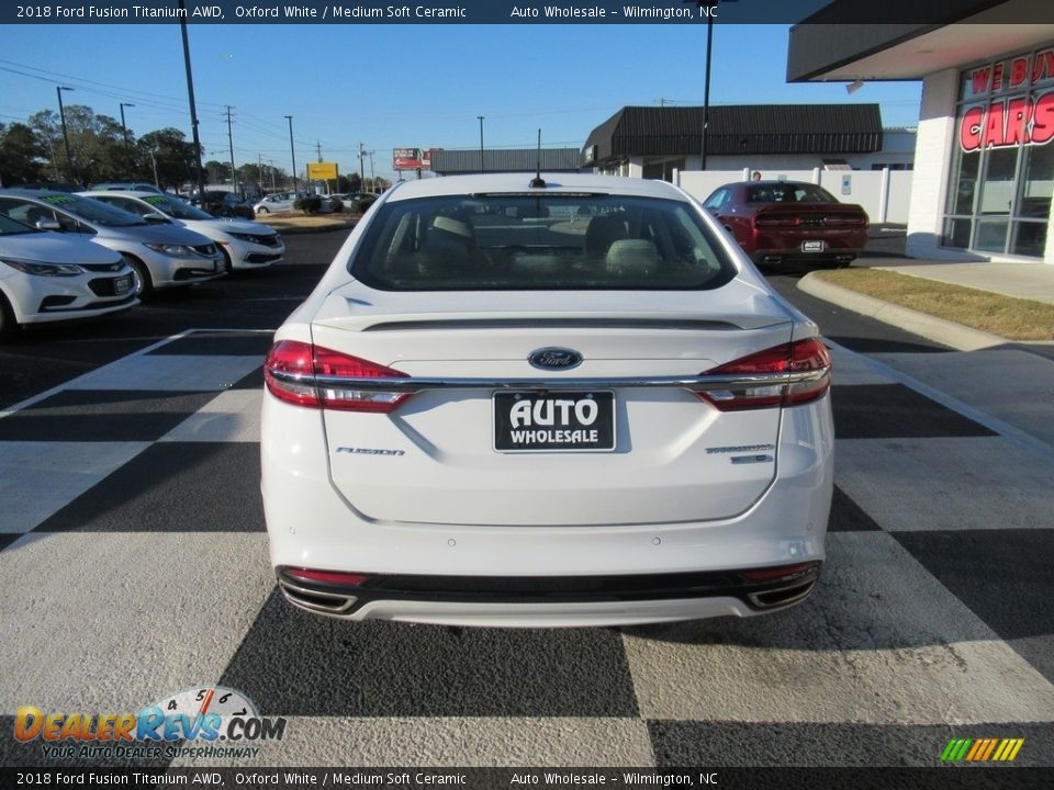 2018 Ford Fusion Titanium AWD Oxford White / Medium Soft Ceramic Photo #4