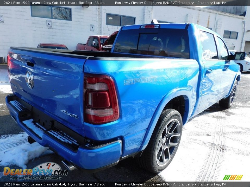 2021 Ram 1500 Laramie Crew Cab 4x4 Hydro Blue Pearl / Black Photo #5