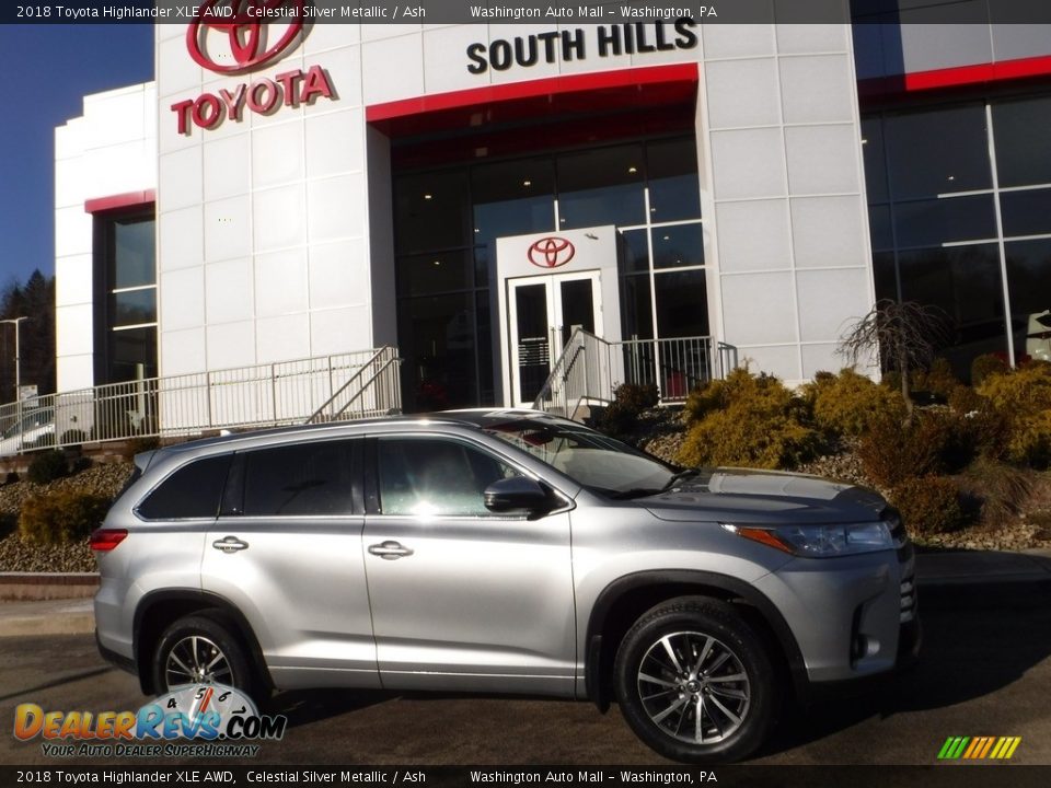 2018 Toyota Highlander XLE AWD Celestial Silver Metallic / Ash Photo #2