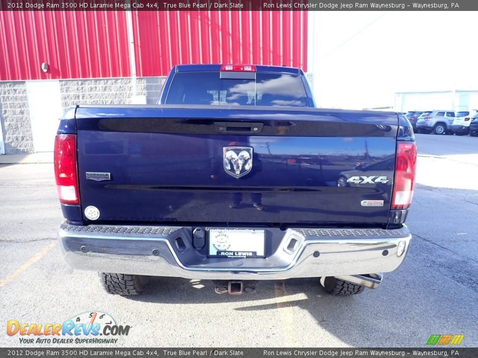 2012 Dodge Ram 3500 HD Laramie Mega Cab 4x4 True Blue Pearl / Dark Slate Photo #4