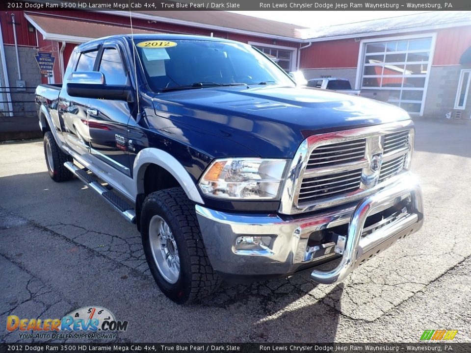 2012 Dodge Ram 3500 HD Laramie Mega Cab 4x4 True Blue Pearl / Dark Slate Photo #7