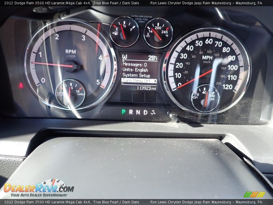 2012 Dodge Ram 3500 HD Laramie Mega Cab 4x4 Gauges Photo #17