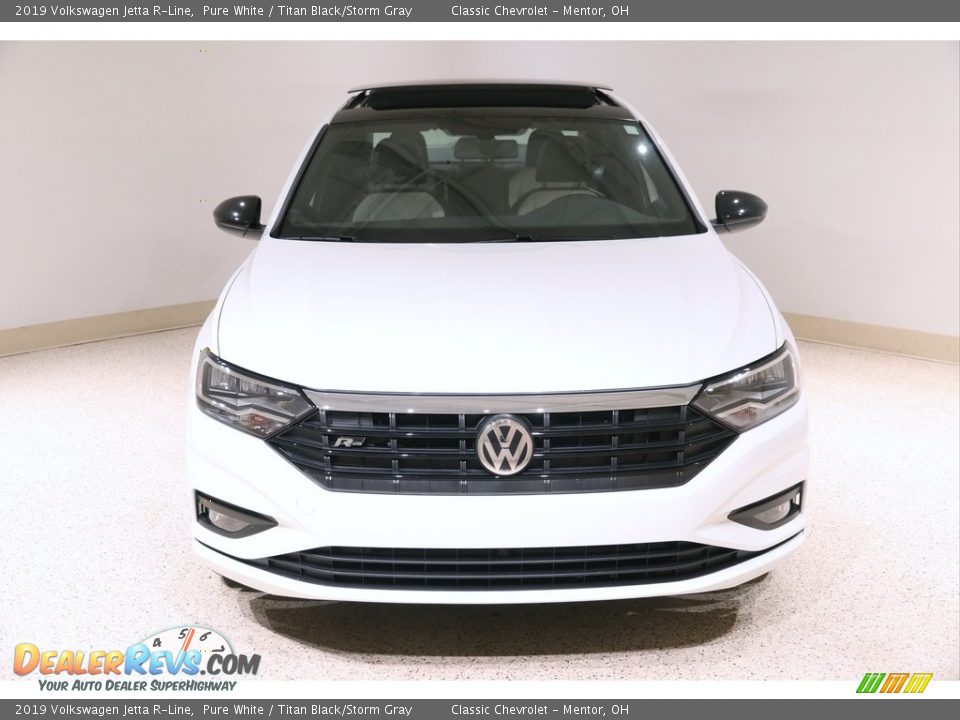 2019 Volkswagen Jetta R-Line Pure White / Titan Black/Storm Gray Photo #2