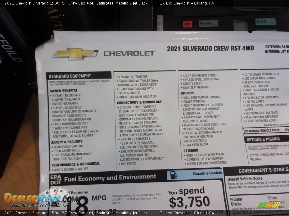 2021 Chevrolet Silverado 1500 RST Crew Cab 4x4 Satin Steel Metallic / Jet Black Photo #33