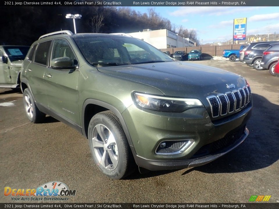 2021 Jeep Cherokee Limited 4x4 Olive Green Pearl / Ski Gray/Black Photo #3