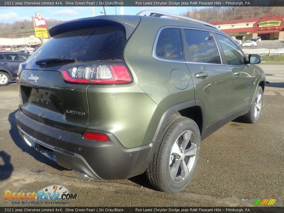 2021 Jeep Cherokee Limited 4x4 Olive Green Pearl / Ski Gray/Black Photo #5