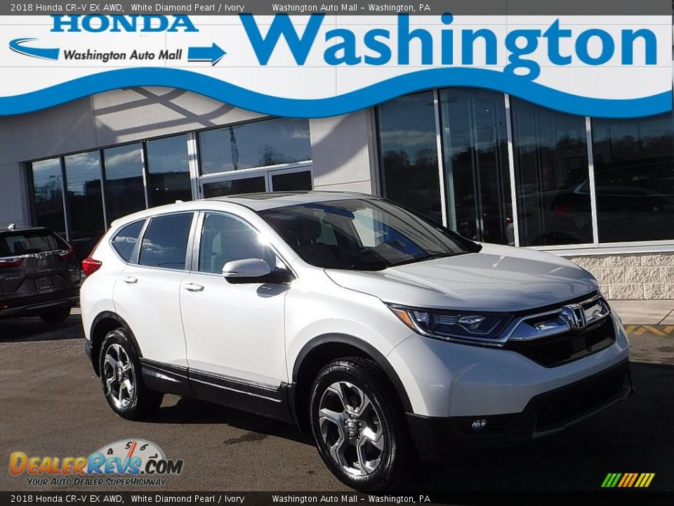 2018 Honda CR-V EX AWD White Diamond Pearl / Ivory Photo #1