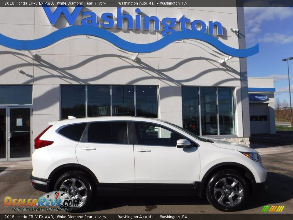 2018 Honda CR-V EX AWD White Diamond Pearl / Ivory Photo #2