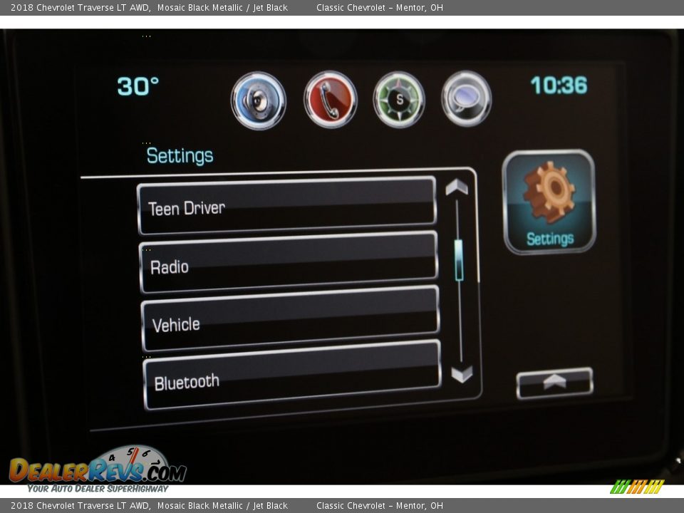 2018 Chevrolet Traverse LT AWD Mosaic Black Metallic / Jet Black Photo #17