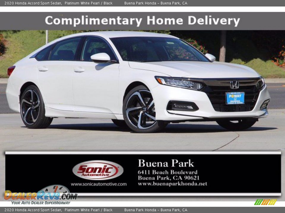 2020 Honda Accord Sport Sedan Platinum White Pearl / Black Photo #1