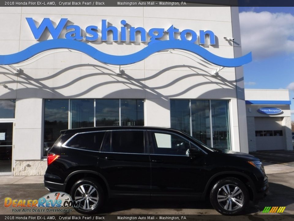 2018 Honda Pilot EX-L AWD Crystal Black Pearl / Black Photo #2