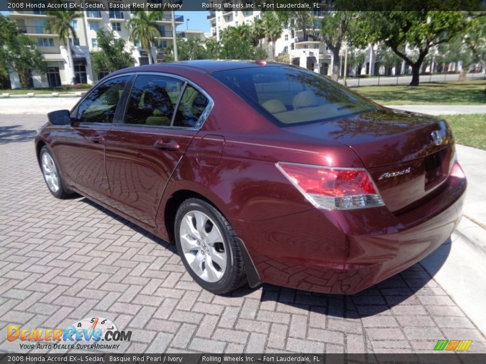 2008 Honda Accord EX-L Sedan Basque Red Pearl / Ivory Photo #5
