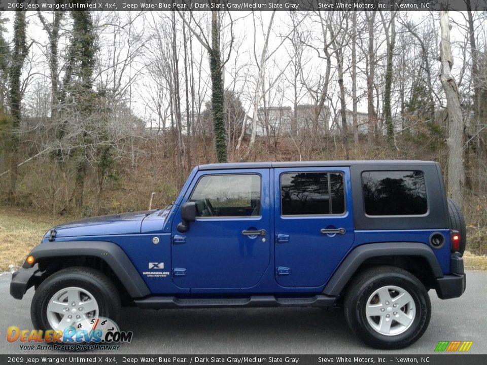 2009 Jeep Wrangler Unlimited X 4x4 Deep Water Blue Pearl / Dark Slate Gray/Medium Slate Gray Photo #1