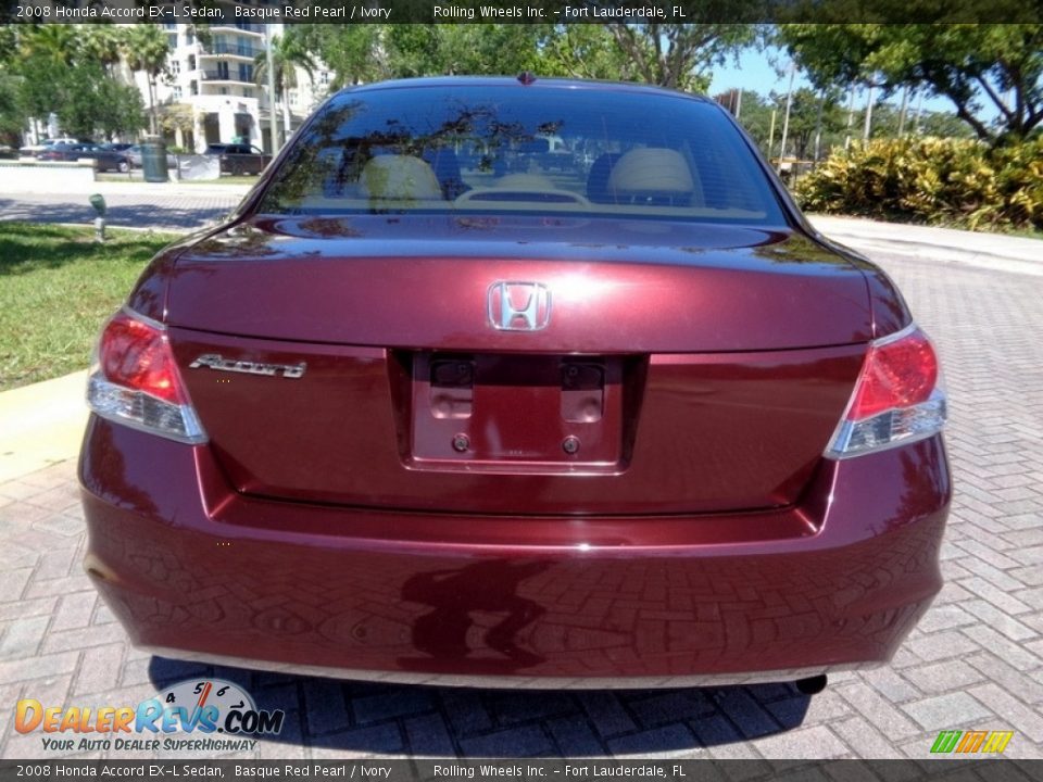 2008 Honda Accord EX-L Sedan Basque Red Pearl / Ivory Photo #7