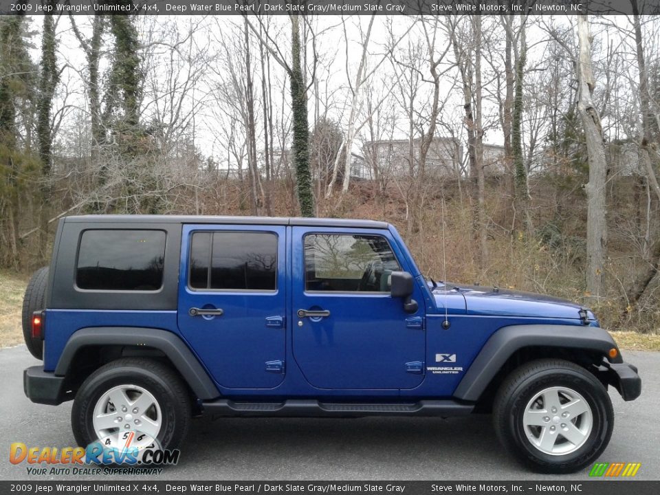 2009 Jeep Wrangler Unlimited X 4x4 Deep Water Blue Pearl / Dark Slate Gray/Medium Slate Gray Photo #5